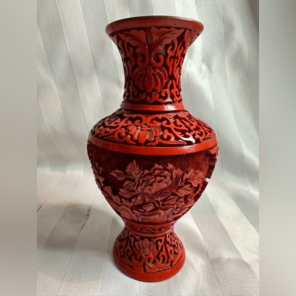 Vintage Other - Vintage Cinnabar Blue Enamel Brass Vase. Approximate height 6.5”